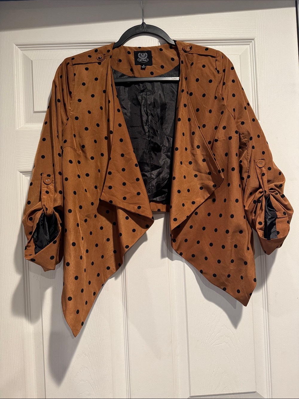 Rust Brown Jacket with Black Polka Dots